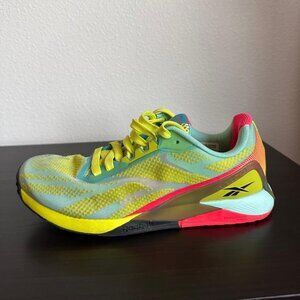 Reebok Nano X1 Acid Yellow Pixel Mint Cross Training Shoes - Size 9 Women's